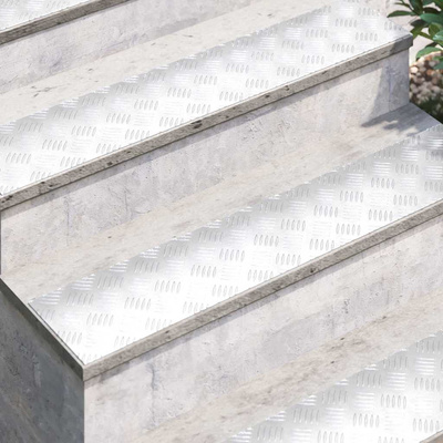 Stopień Prostokątny 4 pcs Srebrny 100 x 20 cm Aluminium