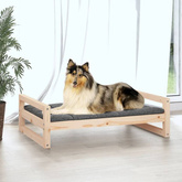 vidaXL Legowisko dla psa, 95,5x65,5x28 cm, lite drewno sosnowe