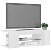 vidaXL Szafka TV z oświetleniem LED, wysoki połysk, biała, 90x39x30 cm