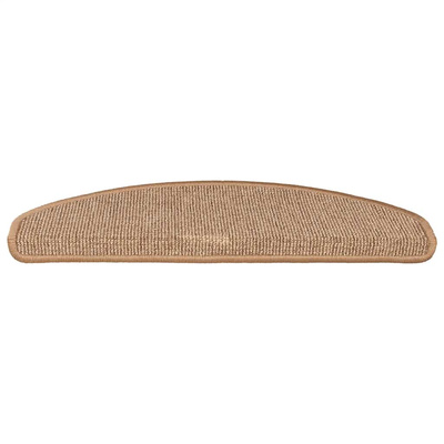 Maty na schody 15 szt. 65x21x4 cm Jasnobrązowe, półokrągłe, duże