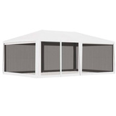 vidaXL Namiot imprezowy z 4 siatkowymi ściankami, 4x6 m, biały