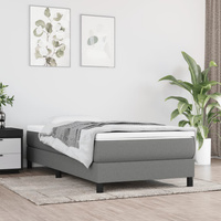 vidaXL Łóżko kontynentalne z materacem, ciemnoszara tkanina 90x190 cm wariant 10
