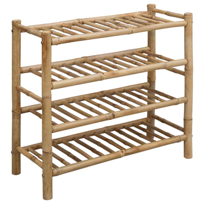 Stojak na buty z półką Naturalny 68 x 28 x 63 cm Bambus