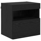 Szafka pod telewizor 7 szt. Czarny Dąb Drewno inżynieryjne
