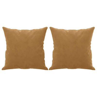 2-osobowa sofa z poduszkami, brązowa, 140 cm, aksamit