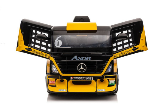 Auto Na Akumulator Ciężarówka Mercedes + Naczepa XMX622B Żółty LCD
