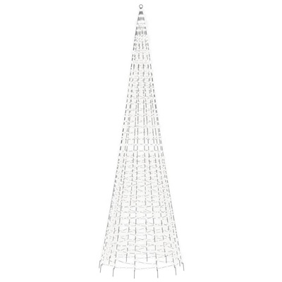 vidaXL Choinka z lampek, na maszt, 1534 zimne białe LED, 500 cm
