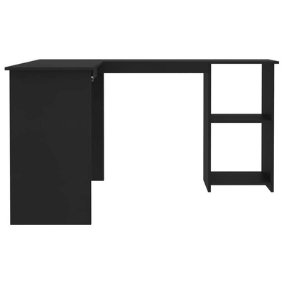vidaXL Biurko narożne, czarna, 120x140x75 cm, materiał drewnopochodny