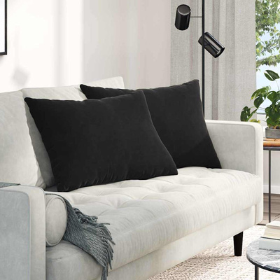 Poduszki na sofę 2 pcs Czarny 70 x 50 cm Tkanina sztruksowa
