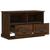 vidaXL Szafka pod TV, brązowy dąb, 80x35x50cm, materiał drewnopochodny