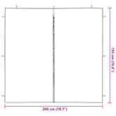 Ściana boczna namiotu na imprezy 2 pcs jasnoszary 200 x 195 cm