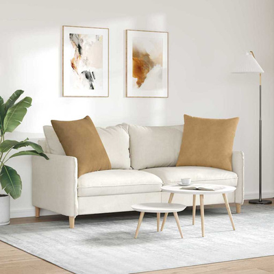 Poduszki na sofę 2 pcs Brązowy 60 x 60 cm Tkanina sztruksowa