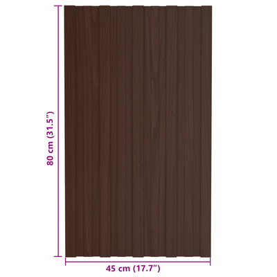 Panel dachowy 12 pcs brązowy 80 x 45 cm Stal galwanizowana