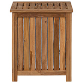 Kosz na pranie naturalny 50 x 35 x 60 cm Lite drewno teakowe