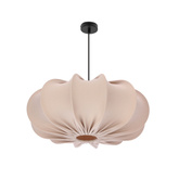 Lampa wisząca CAFEE' skandynawska z abażurem beżowym frappe 52 cm - minimalistyczne oświetlenie sufitowe w stylu japandi E27