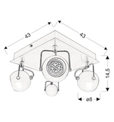 Plafon Candellux Tony 4X3W Led Gu10 Biały