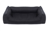 Legowisko dla psa Sofa Valencia Standard w kolorze czarnym z czarnym wykończeniem Rozmiar: M - 80 x 60 cm