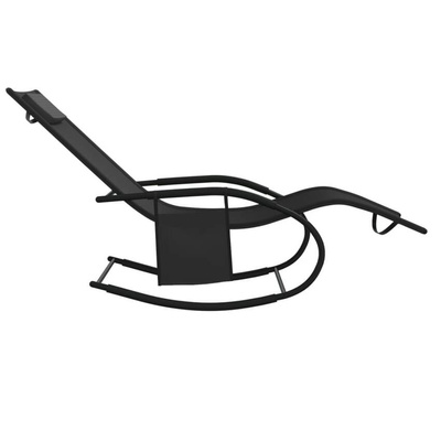 vidaXL Leżaki, bujane, 2 szt., stal i tworzywo textilene, czarne