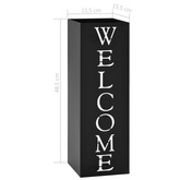 Stojak na parasole, z napisem Welcome, stalowy, czarny