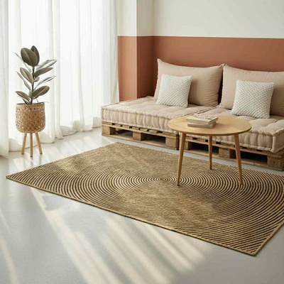Dywany pokojowe Czarny 200 x 200 cm Juta
