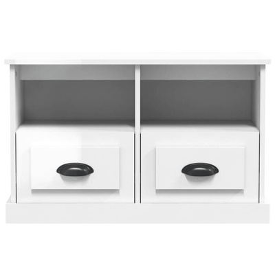 vidaXL Szafka pod TV, biała z połyskiem, 80x35x50 cm