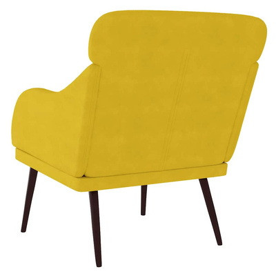 vidaXL Fotel, żółty, 63x76x80 cm, obity aksamitem