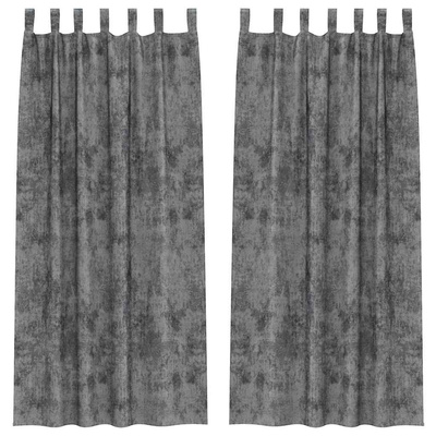Zasłony z weluru z zasłonami 2 pcs Szary 260 x 140 cm Aksamit