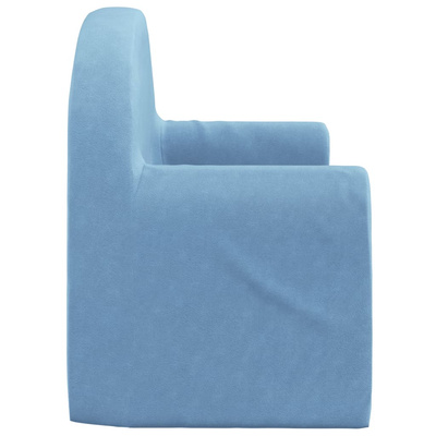 2-os. sofa dla dzieci, rozkładana, niebieska, miękki plusz