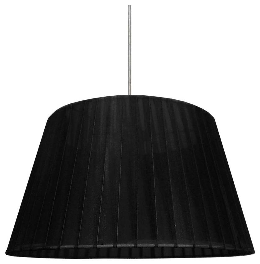 Lampa wisząca Tiziano z abażurem czarna do salonu pojedyncza E27