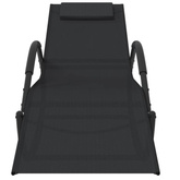 vidaXL Leżak, bujany, czarny, stal i tworzywo textilene