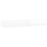 vidaXL Szafka pod TV z LED, biała z połyskiem, 120x35x15,5 cm