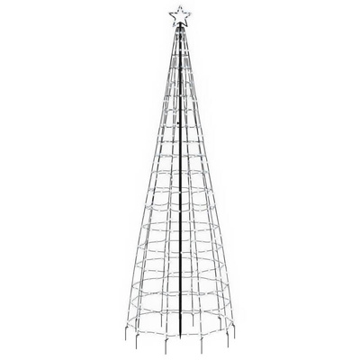 vidaXL Choinka z lampek, z kołkami, 570 zimnych białych LED, 300 cm