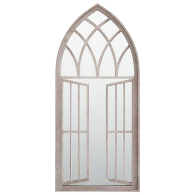vidaXL Lustro ogrodowe, piaskowe, 100x45 cm, żelazne