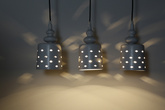Lampa wisząca 3xE27 51cm biała stal HAMP 33-51943