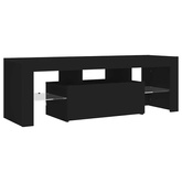 Szafka pod TV z oświetleniem LED, czarna, 120x35x40 cm