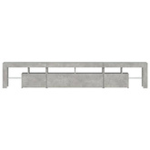 vidaXL Szafka pod TV z oświetleniem LED, szarość betonu, 230x36,5x40cm