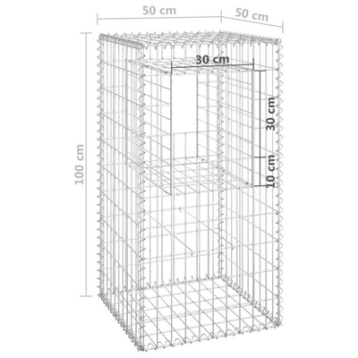 Słupki gabionowe, 2 szt., 50x50x100 cm, żelazo