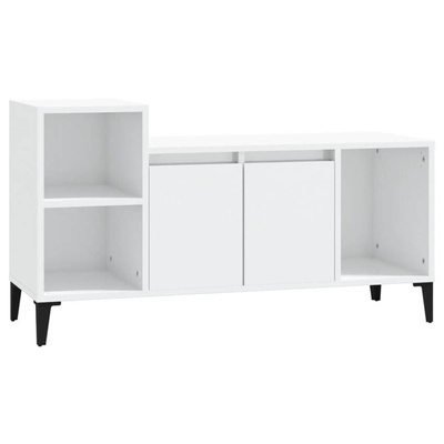 vidaXL Szafka pod TV, wysoki połysk, biała, 100x35x55 cm