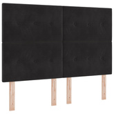 Łóżko kontynentalne z materacem Czarny 140 x 200 cm Welur