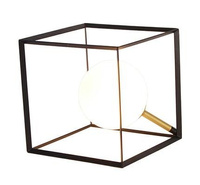 Lampka nocna Weert Ledea czarno-złota metalowa szklana 20 cm