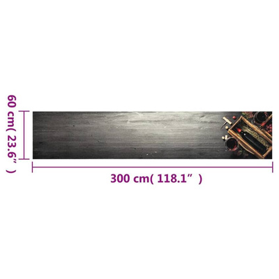vidaXL Dywanik kuchenny z motywem wina, 60x300 cm, aksamitny