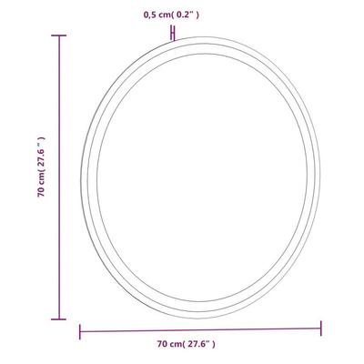 vidaXL Lustro łazienkowe z LED, okrągłe, 70 cm