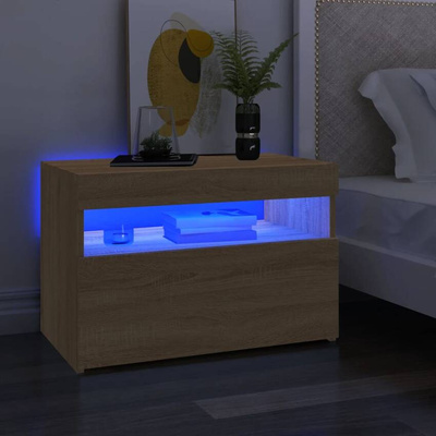 vidaXL Szafka pod TV z oświetleniem LED, dąb sonoma, 60x35x40 cm