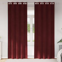 Zasłony zaciemniające 2 pcs Czerwone wino 140 x 225 cm Aksamit