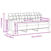 3-osobowa sofa z poduszkami, winna czerwień, 180 cm, aksamit