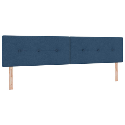 Łóżko kontynentalne z materacem niebieski 200 x 200 cm tkanina