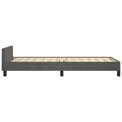 vidaXL Rama łóżka z zagłówkiem, ciemnoszara, 90x190 cm, aksamitem model standard
