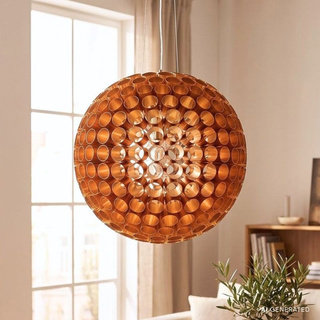 Lampa sufitowa miedziana kula z metalowych rurek E27 Abros Candellux 31-09074