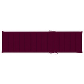 vidaXL Leżak z poduszką w kolorze winnej czerwieni, lite drewno tekowe