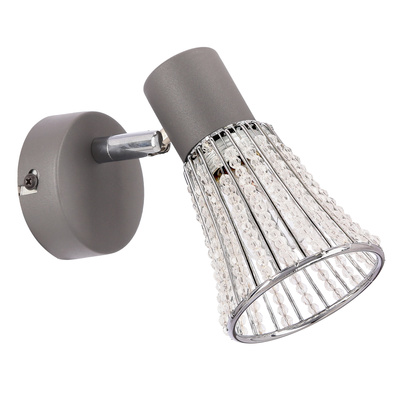 Kinkiet ścienny CURTIS szary 1x40W E14  nowoczesny design do salonu sypialni przedpokoju